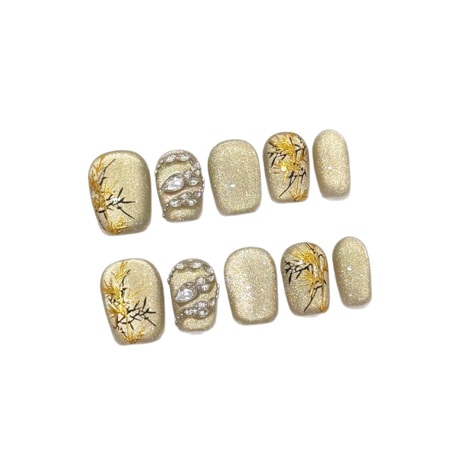 10枚入り 新中国風 ハンドメイド フェイクネイル 蛇型 ラ - Resin Craft Material のレビューと価格