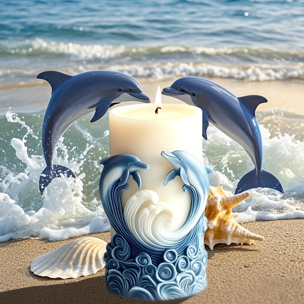 オーシャンテーマシリコンキャンドルモールドイルカコラム樹脂モ - Resin Ocean Wave Mold のレビューと価格
