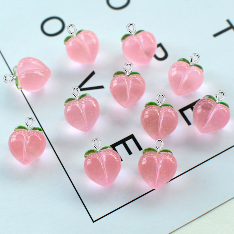 10 個新しい透明ピーチフラット樹脂チャームペンダントジュエ - Resin Craft Projects のレビューと価格