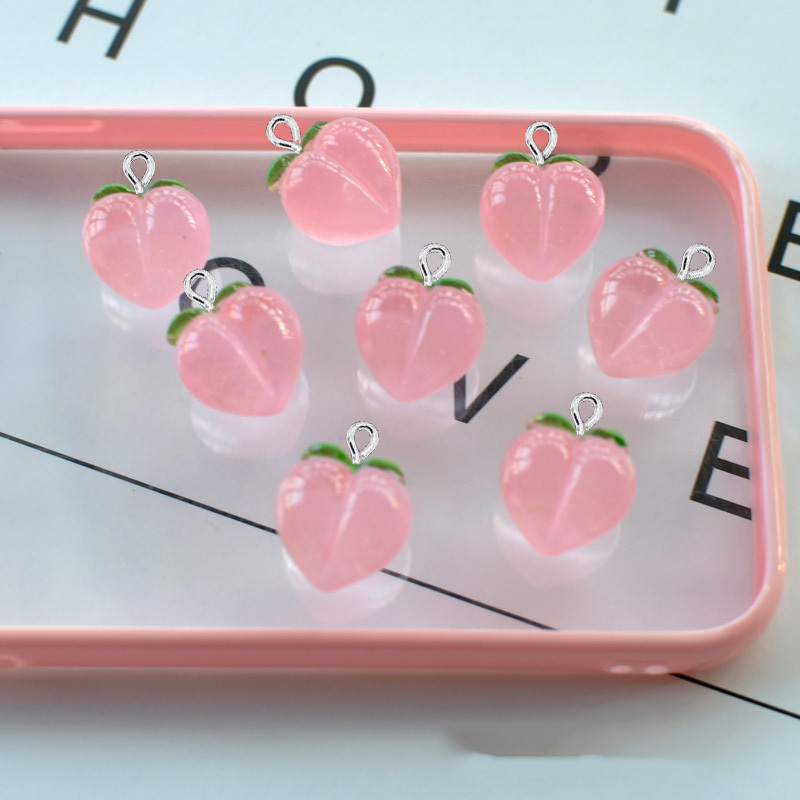 10 個新しい透明ピーチフラット樹脂チャームペンダントジュエ - Resin Craft Projects のレビューと価格