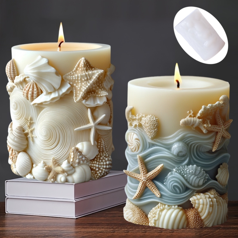 DIY オーシャンスタイルレリーフ円筒キャンドルシリコーン型 - Resin Ocean Wave Mold のレビューと価格