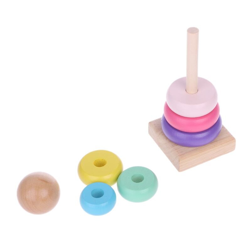 子供のためのレインボータワーフェルール木製おもちゃ、スタッキ - Wood Ring Blank のレビューと価格