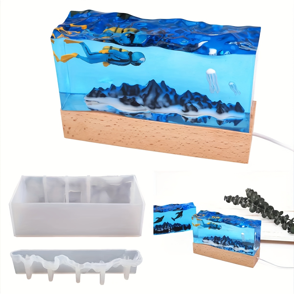 オーシャンウェーブ樹脂モールドエポキシ樹脂水の波紋長方形シリ - Resin Ocean Wave Mold のレビューと価格